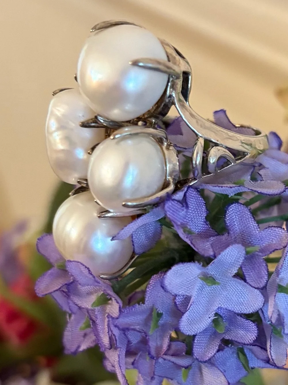 Silpada Sterling Silver and Pearl “Coastal” Ring R2940 Size 8 1/4